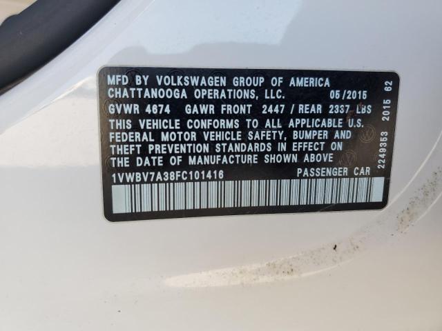 Photo 11 VIN: 1VWBV7A38FC101416 - VOLKSWAGEN PASSAT 