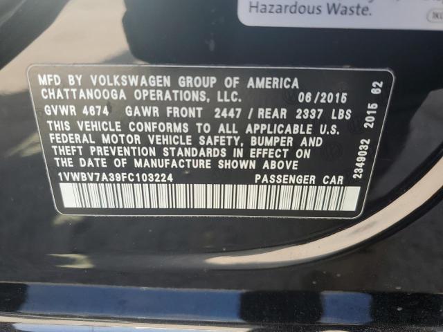 Photo 11 VIN: 1VWBV7A39FC103224 - VOLKSWAGEN PASSAT 