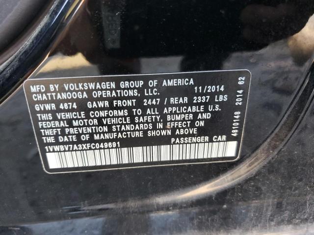 Photo 9 VIN: 1VWBV7A3XFC049691 - VOLKSWAGEN PASSAT 