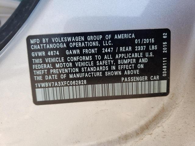 Photo 11 VIN: 1VWBV7A3XFC062828 - VOLKSWAGEN PASSAT 