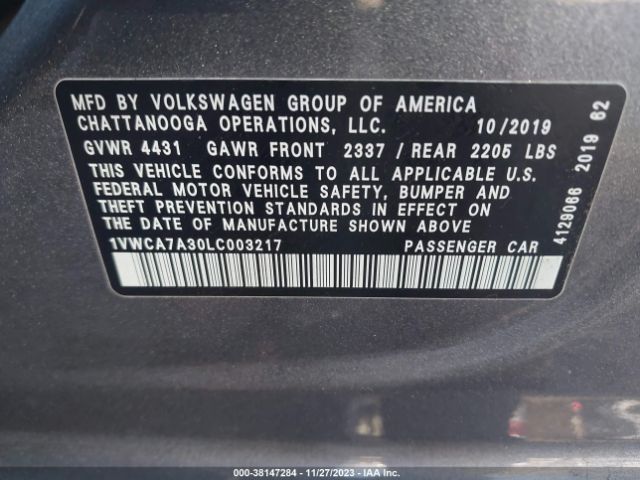 Photo 8 VIN: 1VWCA7A30LC003217 - VOLKSWAGEN PASSAT 