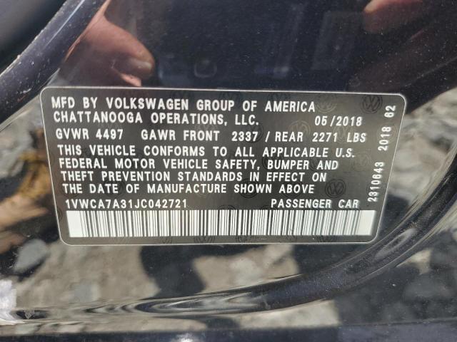 Photo 11 VIN: 1VWCA7A31JC042721 - VOLKSWAGEN PASSAT 