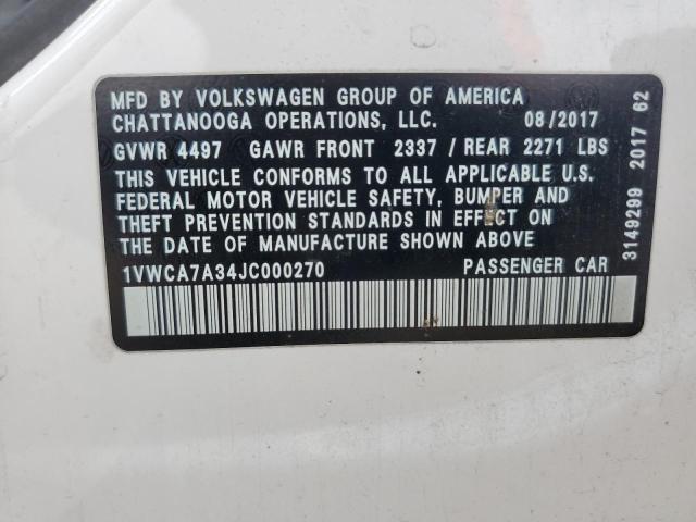 Photo 11 VIN: 1VWCA7A34JC000270 - VOLKSWAGEN PASSAT 