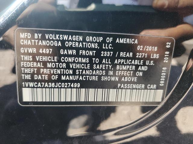 Photo 11 VIN: 1VWCA7A36JC027499 - VOLKSWAGEN PASSAT 