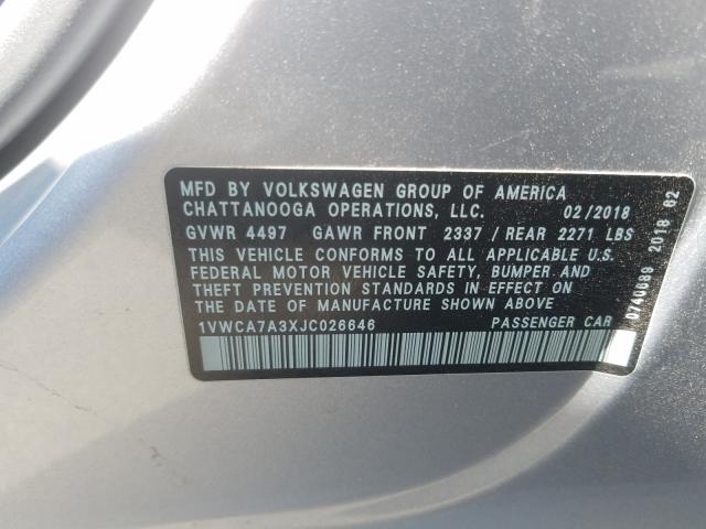 Photo 9 VIN: 1VWCA7A3XJC026646 - VOLKSWAGEN PASSAT 