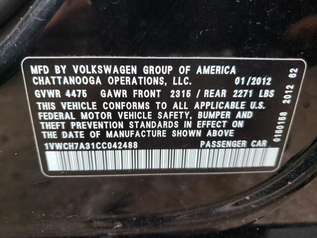 Photo 9 VIN: 1VWCH7A31CC042488 - VOLKSWAGEN PASSAT 