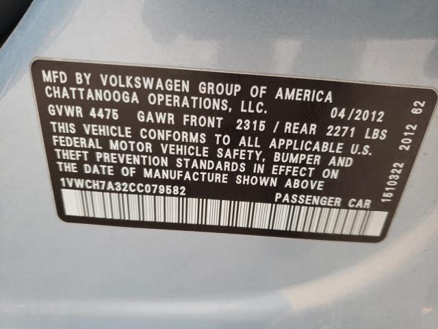 Photo 9 VIN: 1VWCH7A32CC079582 - VOLKSWAGEN PASSAT 