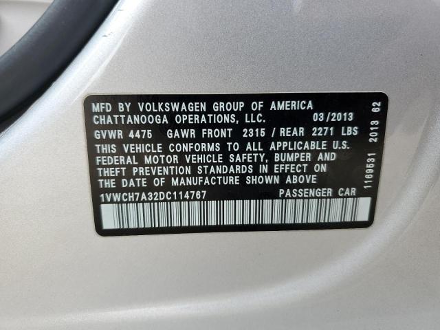 Photo 11 VIN: 1VWCH7A32DC114767 - VOLKSWAGEN PASSAT 