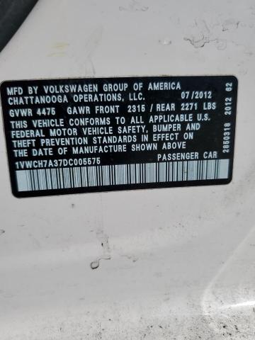 Photo 11 VIN: 1VWCH7A37DC005575 - VOLKSWAGEN PASSAT 