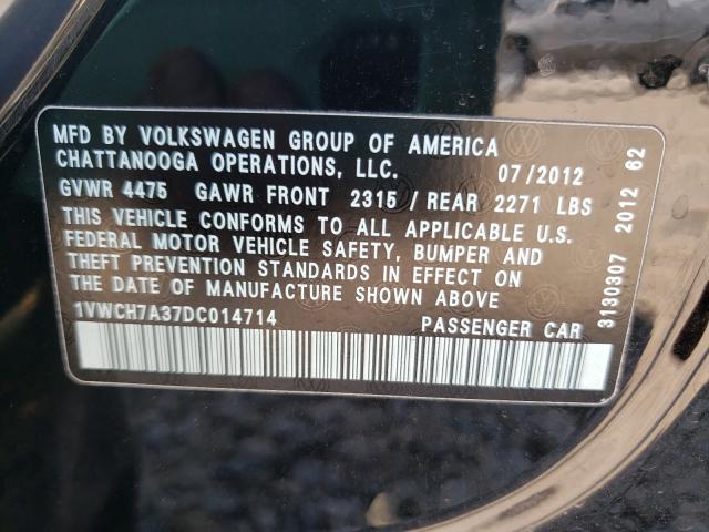 Photo 9 VIN: 1VWCH7A37DC014714 - VOLKSWAGEN PASSAT SEL 