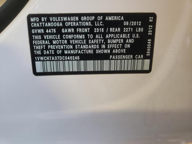 Photo 11 VIN: 1VWCH7A37DC040245 - VOLKSWAGEN PASSAT 