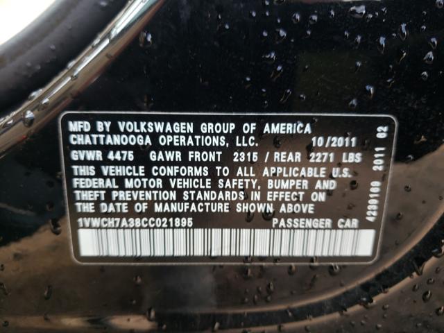 Photo 9 VIN: 1VWCH7A38CC021895 - VOLKSWAGEN PASSAT 