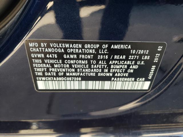 Photo 9 VIN: 1VWCH7A39DC057208 - VOLKSWAGEN PASSAT 