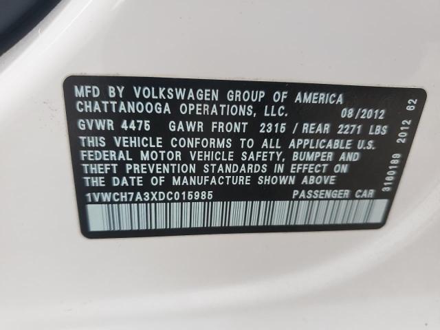 Photo 11 VIN: 1VWCH7A3XDC015985 - VOLKSWAGEN PASSAT 