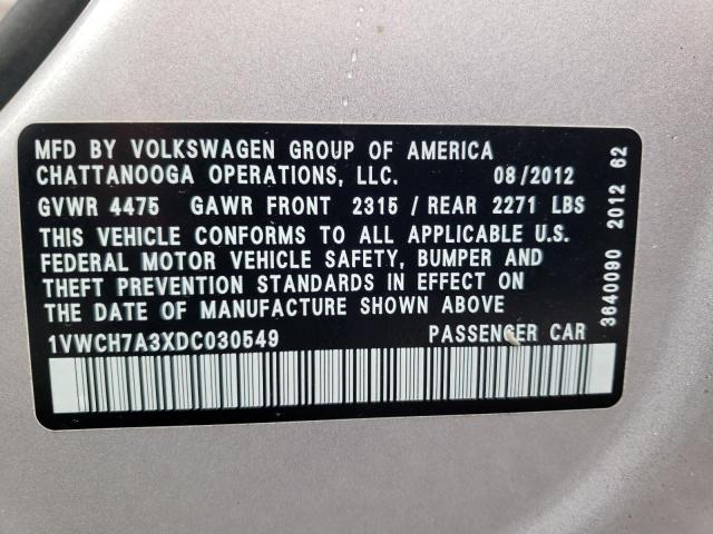 Photo 11 VIN: 1VWCH7A3XDC030549 - VOLKSWAGEN PASSAT 