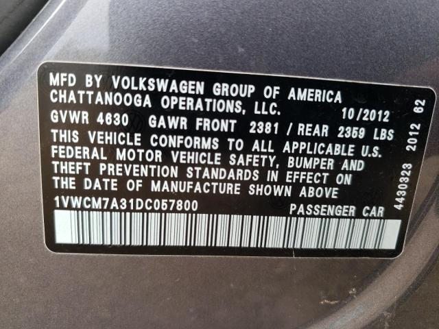 Photo 11 VIN: 1VWCM7A31DC057800 - VOLKSWAGEN PASSAT SEL 