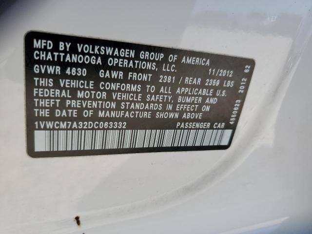 Photo 11 VIN: 1VWCM7A32DC063332 - VOLKSWAGEN PASSAT SEL 