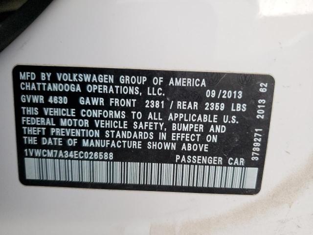 Photo 11 VIN: 1VWCM7A34EC026588 - VOLKSWAGEN PASSAT 