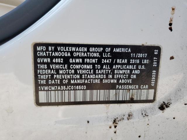 Photo 11 VIN: 1VWCM7A35JC016503 - VOLKSWAGEN PASSAT 