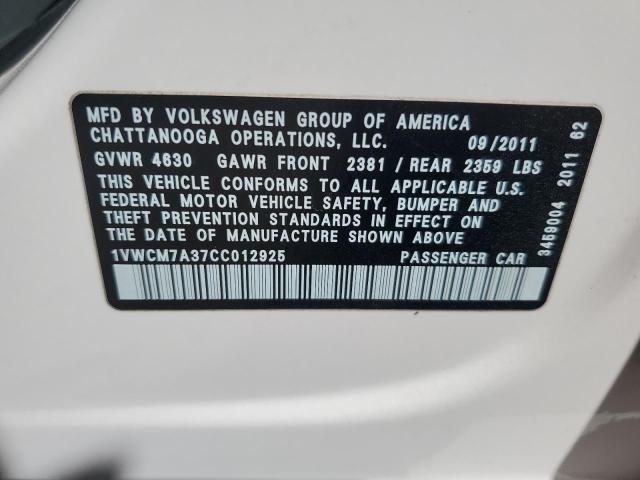 Photo 11 VIN: 1VWCM7A37CC012925 - VOLKSWAGEN PASSAT 