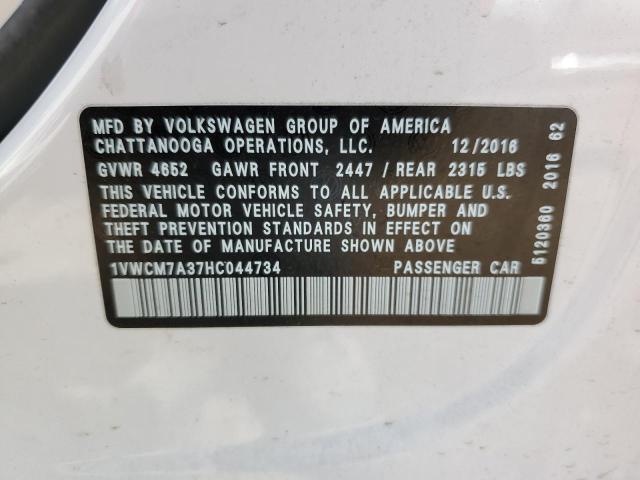 Photo 11 VIN: 1VWCM7A37HC044734 - VOLKSWAGEN PASSAT 