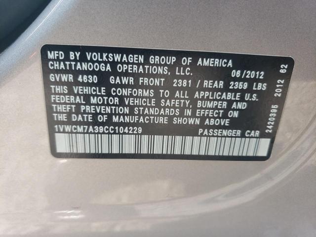 Photo 11 VIN: 1VWCM7A39CC104229 - VOLKSWAGEN PASSAT 