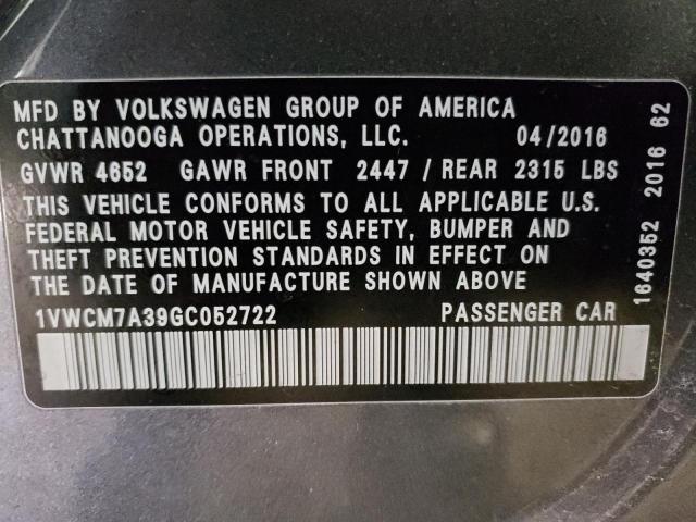 Photo 11 VIN: 1VWCM7A39GC052722 - VOLKSWAGEN PASSAT 