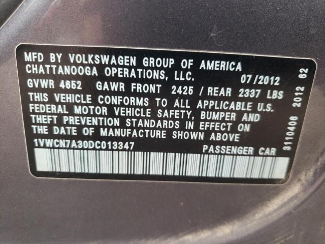 Photo 11 VIN: 1VWCN7A30DC013347 - VOLKSWAGEN PASSAT 