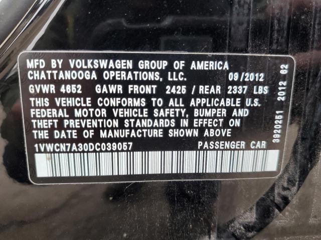 Photo 11 VIN: 1VWCN7A30DC039057 - VOLKSWAGEN PASSAT SEL 