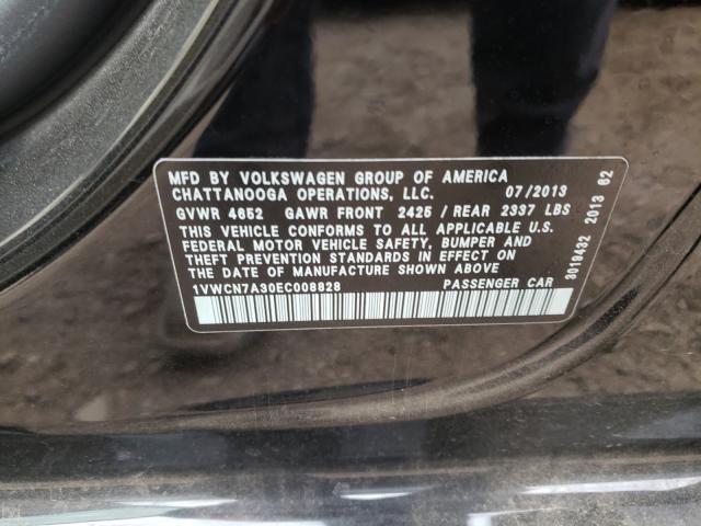 Photo 9 VIN: 1VWCN7A30EC008828 - VOLKSWAGEN PASSAT 