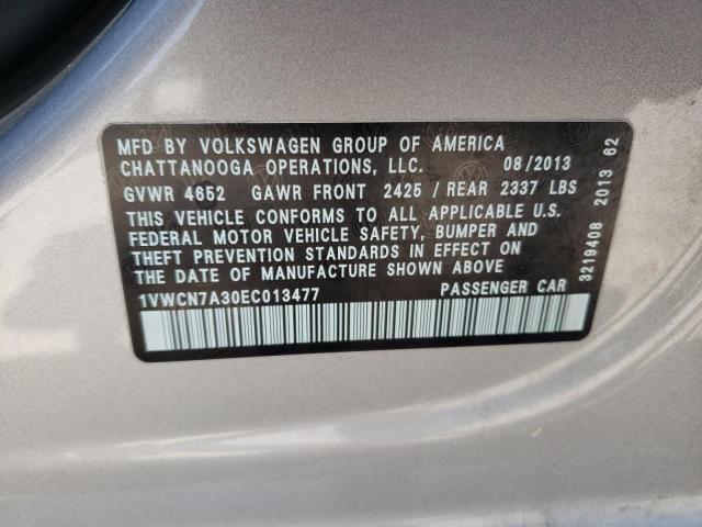 Photo 11 VIN: 1VWCN7A30EC013477 - VOLKSWAGEN PASSAT 