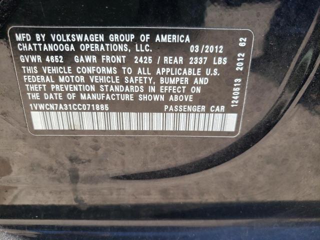 Photo 11 VIN: 1VWCN7A31CC071885 - VOLKSWAGEN PASSAT 