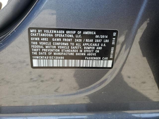 Photo 11 VIN: 1VWCN7A31EC120490 - VOLKSWAGEN PASSAT 