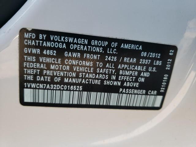 Photo 9 VIN: 1VWCN7A32DC016525 - VOLKSWAGEN PASSAT 