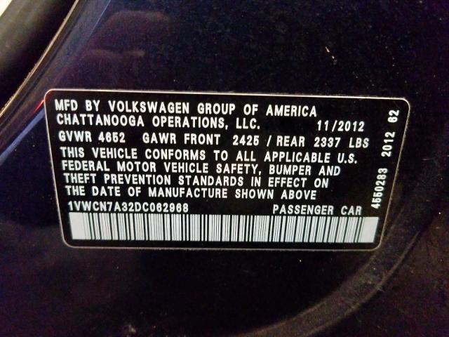 Photo 9 VIN: 1VWCN7A32DC062968 - VOLKSWAGEN PASSAT 