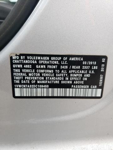 Photo 11 VIN: 1VWCN7A32DC109450 - VOLKSWAGEN PASSAT 