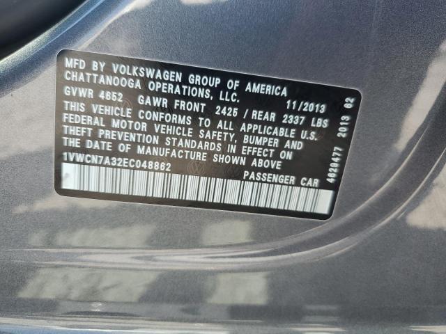 Photo 11 VIN: 1VWCN7A32EC048862 - VOLKSWAGEN PASSAT SEL 