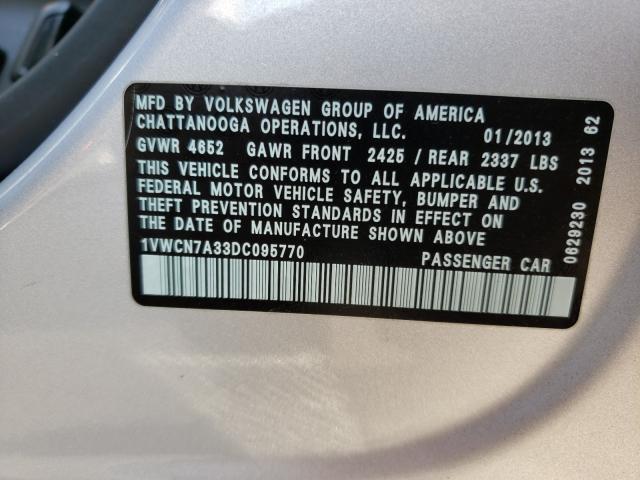 Photo 9 VIN: 1VWCN7A33DC095770 - VOLKSWAGEN PASSAT 