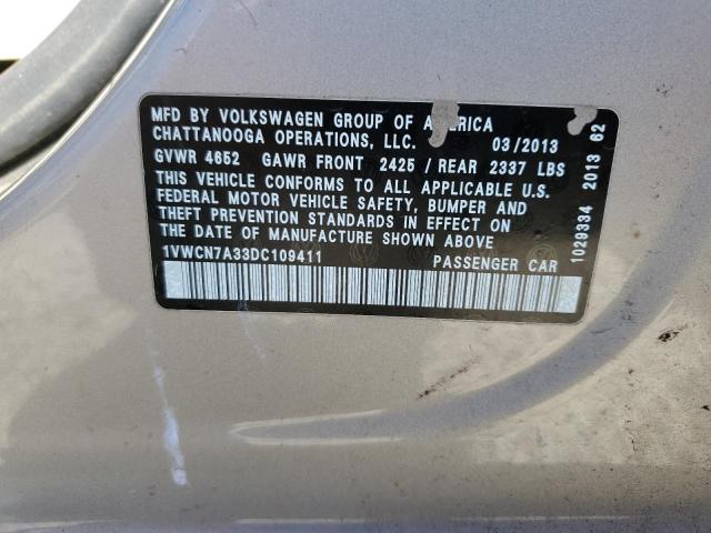 Photo 11 VIN: 1VWCN7A33DC109411 - VOLKSWAGEN PASSAT 