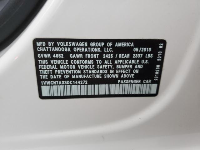 Photo 11 VIN: 1VWCN7A33DC144272 - VOLKSWAGEN PASSAT 