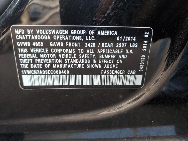 Photo 11 VIN: 1VWCN7A33EC068408 - VOLKSWAGEN PASSAT 