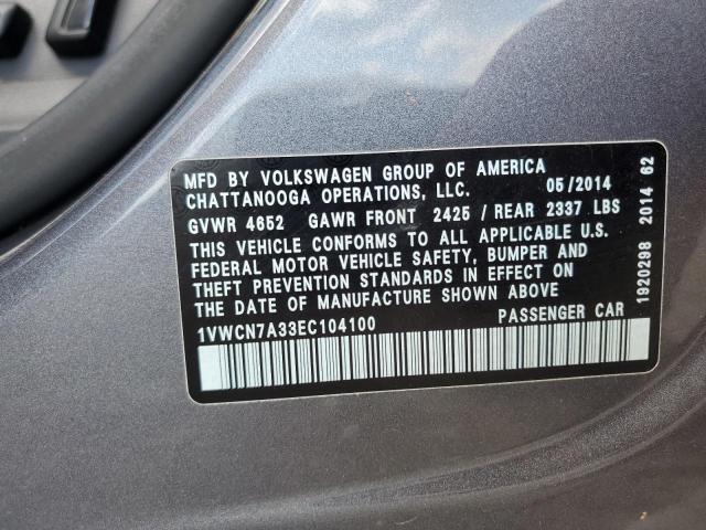 Photo 11 VIN: 1VWCN7A33EC104100 - VOLKSWAGEN PASSAT 