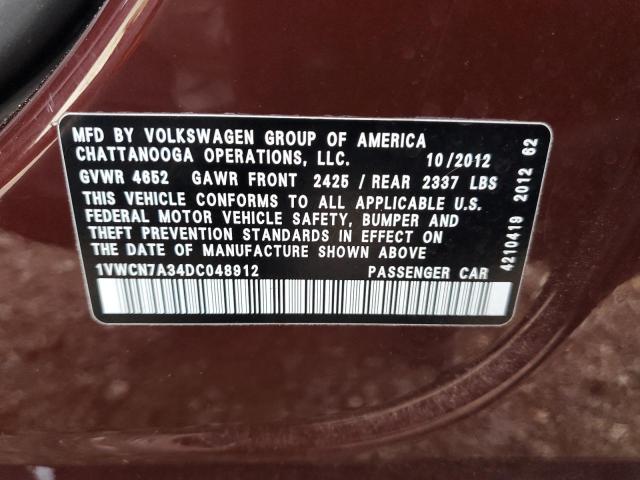 Photo 11 VIN: 1VWCN7A34DC048912 - VOLKSWAGEN PASSAT 