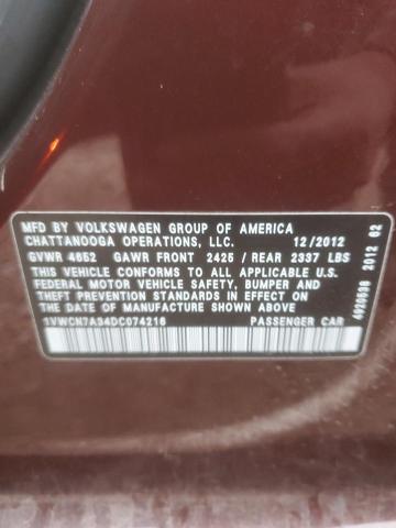 Photo 11 VIN: 1VWCN7A34DC074216 - VOLKSWAGEN PASSAT SEL 