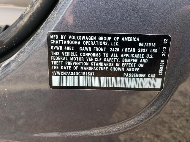 Photo 11 VIN: 1VWCN7A34DC151537 - VOLKSWAGEN PASSAT 