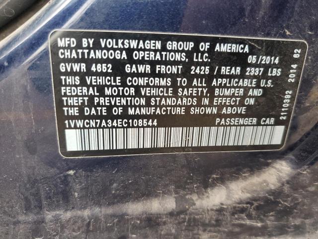 Photo 11 VIN: 1VWCN7A34EC108544 - VOLKSWAGEN PASSAT 