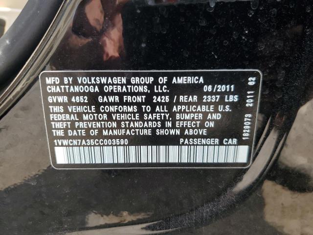 Photo 11 VIN: 1VWCN7A35CC003590 - VOLKSWAGEN PASSAT 