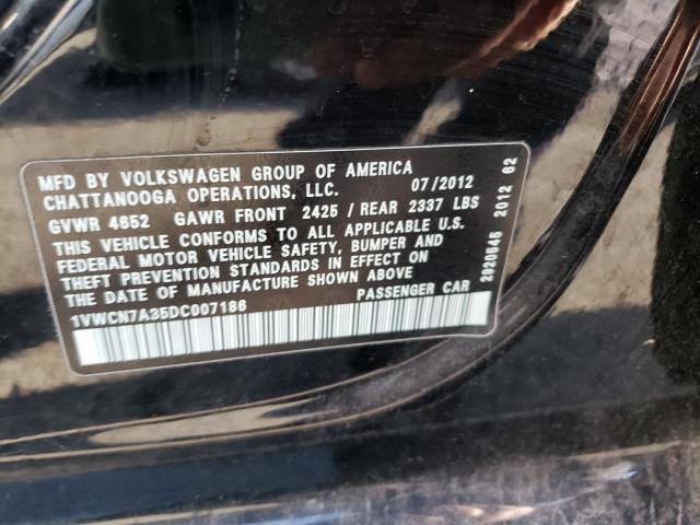 Photo 9 VIN: 1VWCN7A35DC007186 - VOLKSWAGEN PASSAT 