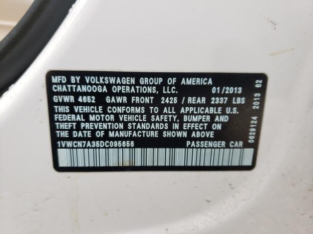 Photo 9 VIN: 1VWCN7A35DC095656 - VOLKSWAGEN PASSAT 