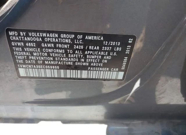 Photo 8 VIN: 1VWCN7A35EC059855 - VOLKSWAGEN PASSAT 